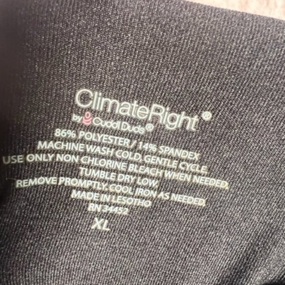 Climate Right Womens Black Pant And Long Sleeve Light Weight Winter Set Size XL - Picture 4 of 8